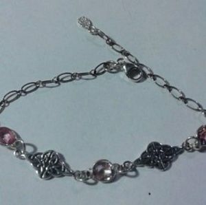 Natural Pink Spinel Sterling Silver Bracelet